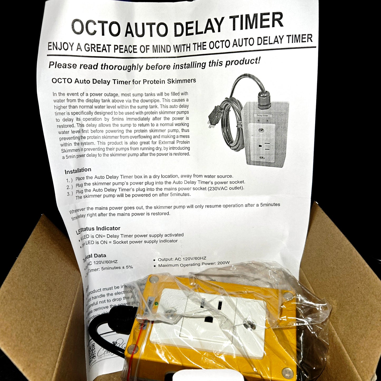 Reef Octopus Protein Skimmer Delay Timer (OCT-DT100)